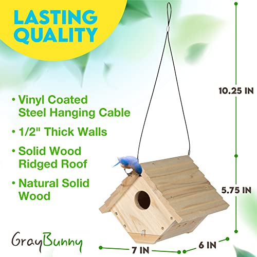 Wren Birdhouses For Outside - Cedar Bluebird Houses For Outside With 9 Air Vents, Removable Bottom Panel For Easy Cleaning - Great Gifts For Grandma, Grandpa Gift #TOP3