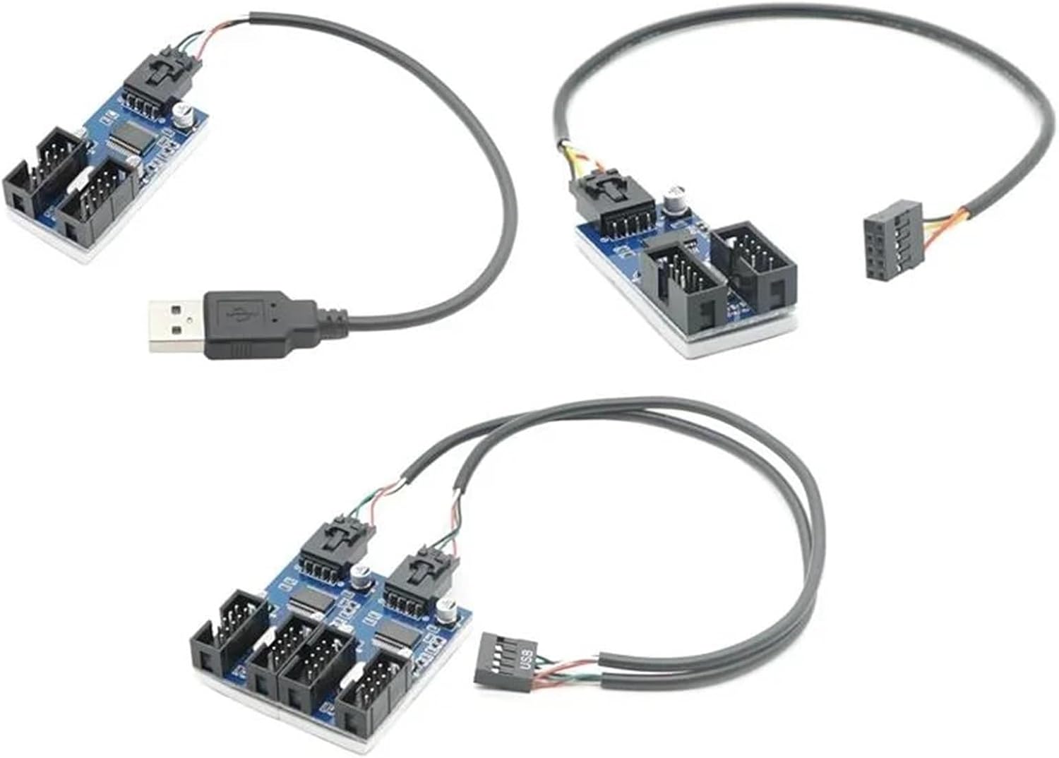Motherboard 9-Pin USB Head Multiplier 1 to 2 Ports 4 Ports 9pin Female 1 Drag 4 Splitter Adapter Card Cable