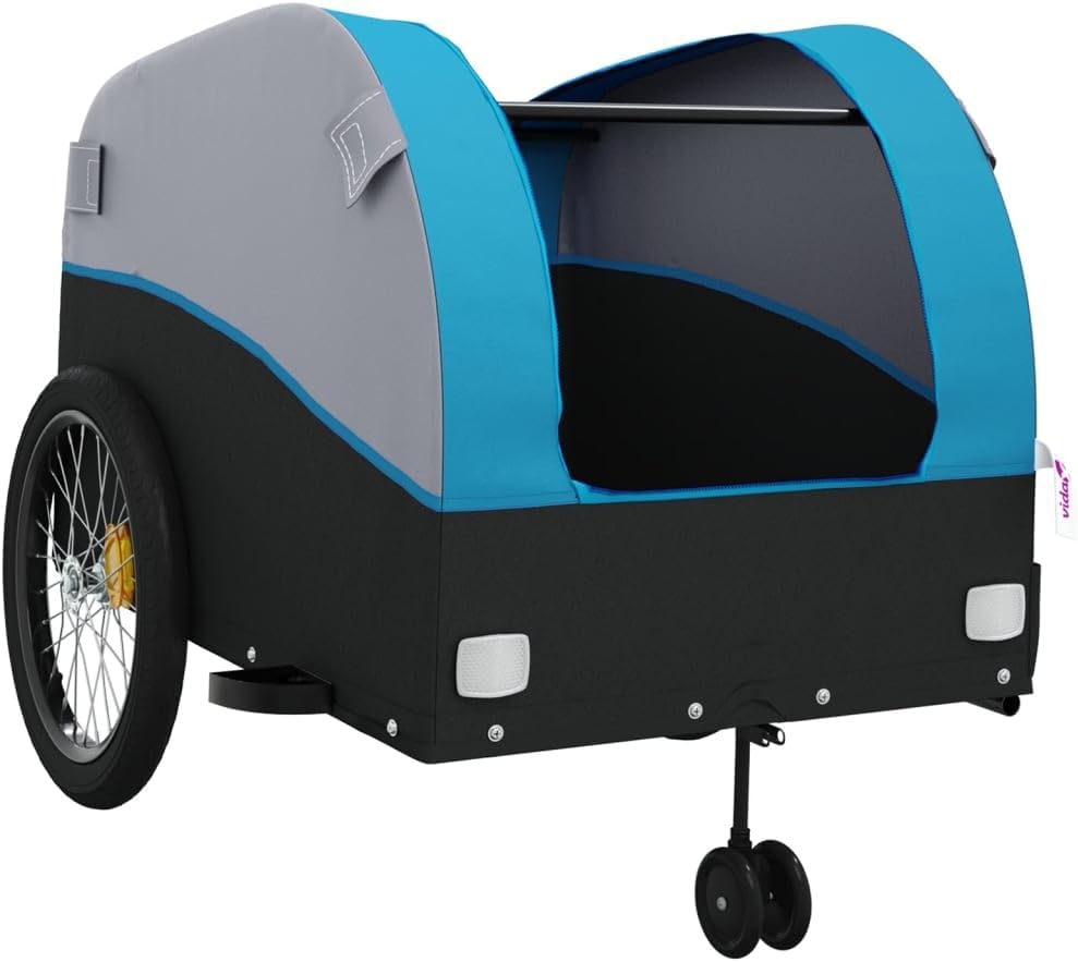 Bike Trailer Black and Blue 45 kg Iron, Bicycle Cargo Trailer, Bicycle Large Cargo Wagon Trailer, Bicycle Cargo Storage Cart Cycling Camping Luggage Storage Carrier Transport Type3