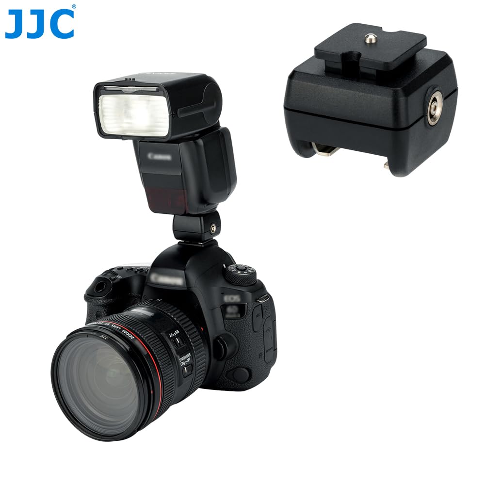 JJC Compatibile con flash da studio su scarpe standard ISO o Multi Interface Shoe, adattatore flash con presa Sync (2 pezzi)