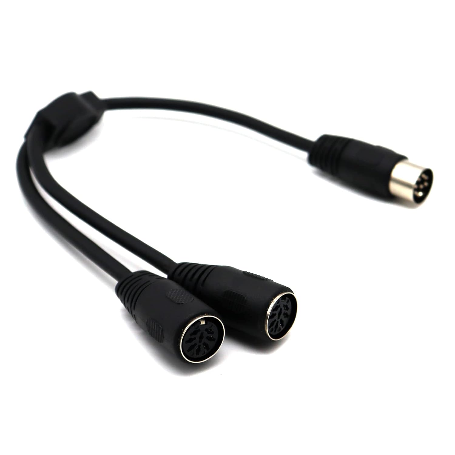 LOKEKE 8 Pin DIN MIDI Splitter Cable, 8 Pin DIN DIMI Male to 2 Din 8 Pin Female Y Cable Cord