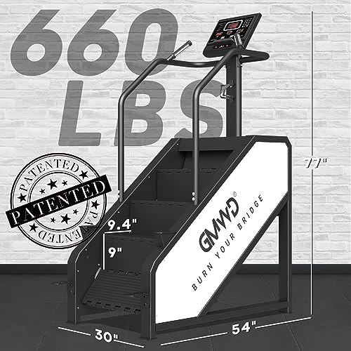Stepper Machine, GMWD Stair Stepper with LED Screen, Commercial Grade Stair Climber Exercise Machine with 15 Resistance Levels, 441LBS, 24-164 Steps/Minute, White - Thumbnail 7