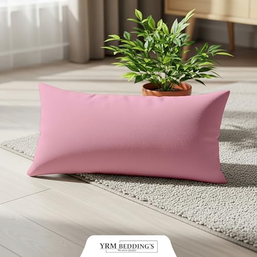 Image of YRM Bedding's - Egyptian Cotton 600TC Pillow Cover | Premium Pillowcases | Luxury Bedding-Export Collection | High Thread Count Durable & Breathable Covers - Light Pink | [19''x30''] Inches