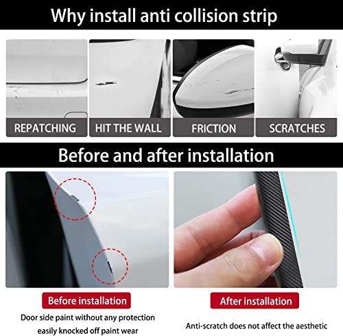 Image of Kidoca 5M Black Tape Car Tape Door Carbon Fibre Wrap Sill Edge Anti-Scratch Guard Protector Accessories For Nissan | Ford | Datsun | Jeep | Chevrolet | Renault | Citroen | Mg
