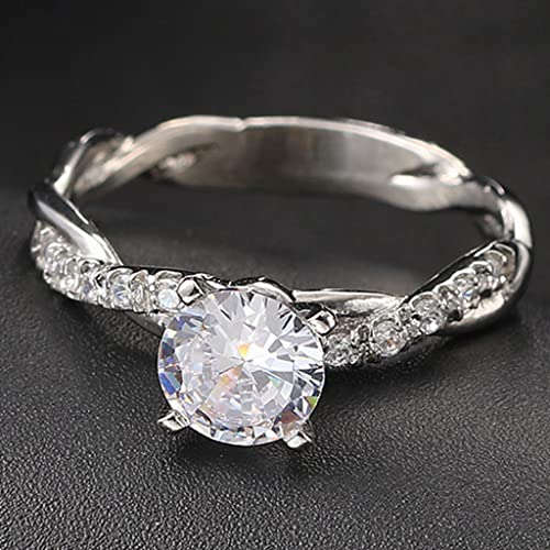 Classic Solitaire Style Engagement Ring - Stainless Steel, 2.0 Carat Simulated Diamond, Full Sizes 3-13 Available2