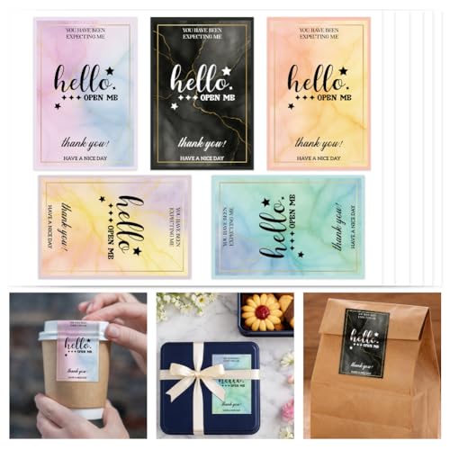 GOMAKERER 250�� 5�X�^�C�� �}�[�u�� �S�[���h�z�C�� �T���L���[�X�e�b�J�[ Hello Open Me �I�����C�� �����Ǝ� �p�b�P�[�W�X�e�b�J�[ ���ȔS������x�� ����Ɨp �z�� �M�t�g���b�s���O