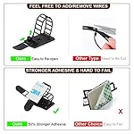 50Pcs Adhesive Cable Management Clips with 50Pcs Zip Ties, Adjustable Nylon Cable Strap Ties Wire Clips Clamps Organizer with Strong Adhesive Tape, Extra Screw & Hole - 3.35 Inch Black - Image 4