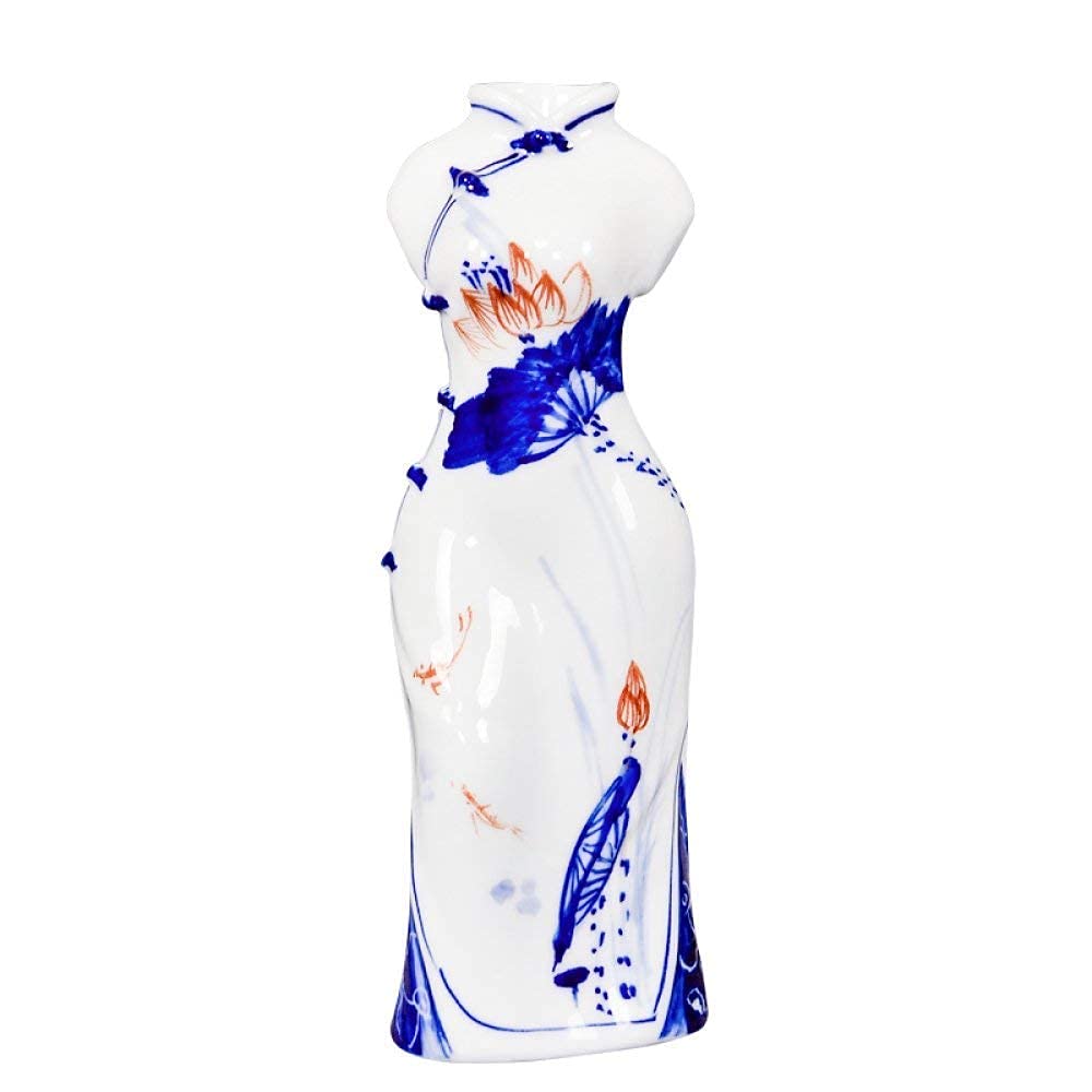 asdchZen Ceramic Vase Blue And White Porcelain Cheongserie Vase/Chinese