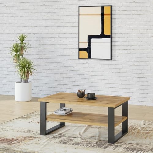 Tavolino Da Salotto Design Collezione Milo Colore Rovere. Mobile Ideale Per Il Tuo Soggiorno. - 2