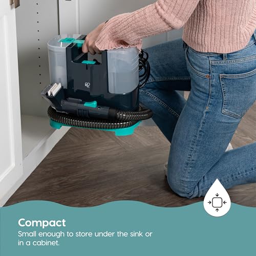 IRIS USA Hydro-Clean 1000mL Chemical-Free Spot Cleaner Machine with Auto Spray for Low Pile Carpet, Upholstery, Car Detailing, Shallow Berber Rug, Lightweight Design Stain Remover for Sofa, Mattress
