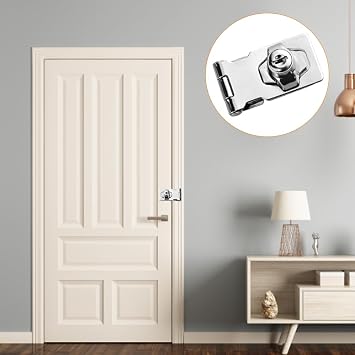 TOVOT 2PCS 2.5 x 1.3 Keyed Hasp Locks Door Hasp Latches Lock Padlock Latches with Screws Locking Hasp for Cabinet Drawer(Keyed Alike)