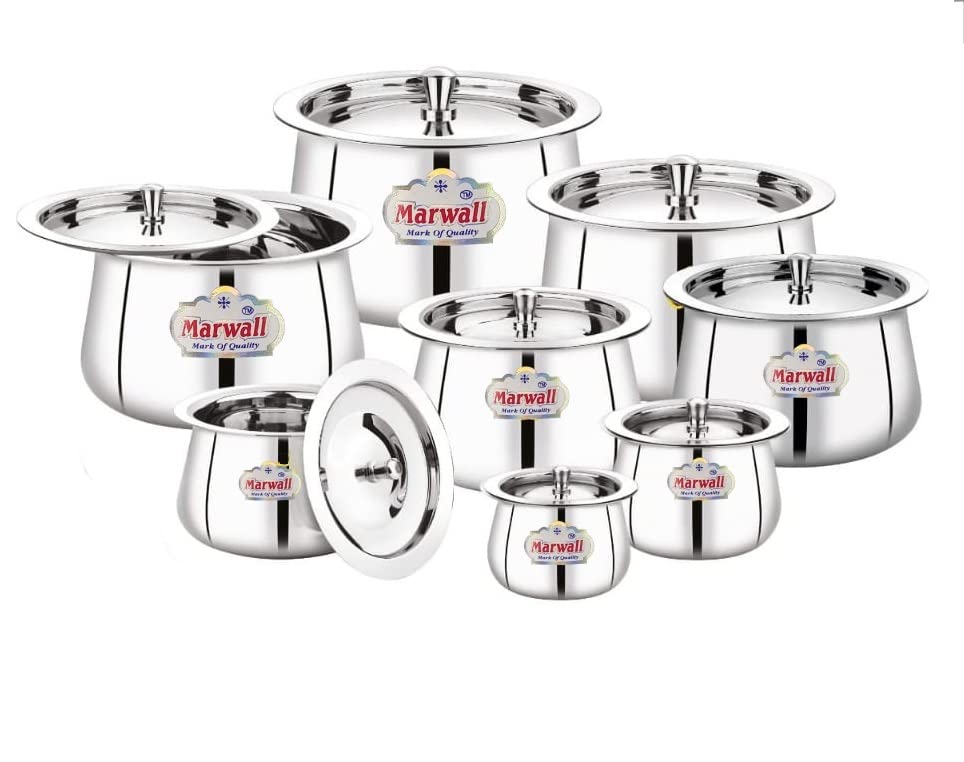Image of Stainless Steel Handi with Lid for Serving and Storage of Ghee /Dhai /Milk etc. (600ml)