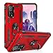 KUAWEI Custodia Cover Per Xiaomi Mi 10T Pro 5G, 360° Metallo Ring Kickstand Protettiva Cover, supporto magnetico da auto, PC TPU BumPer Cover Per Xiaomi Mi 10T Pro 5G 6.67" (Rosso)