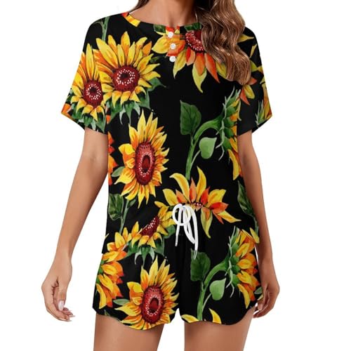 Vêtements de nuit ete sleepwear femme court et respirant imprimé floral
