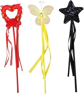 jojofuny 3Pcs Varinhas De Fada Varinhas De Pentagrama Adereços Varinha De Maquiagem Varinha De Festa Bastões De Fada