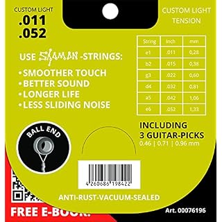 Shaman Acoustic cordes pour guitare acoustique, y compris 2 cordes de rechange et 3 plectres - Les Beatles, Paul McCartney, John Lennon, RIngo Starr, George Harrison Shaman Acoustic cordes pour guitare acoustique, y compris 2 cordes de rechange et 3 plectres – Image 2