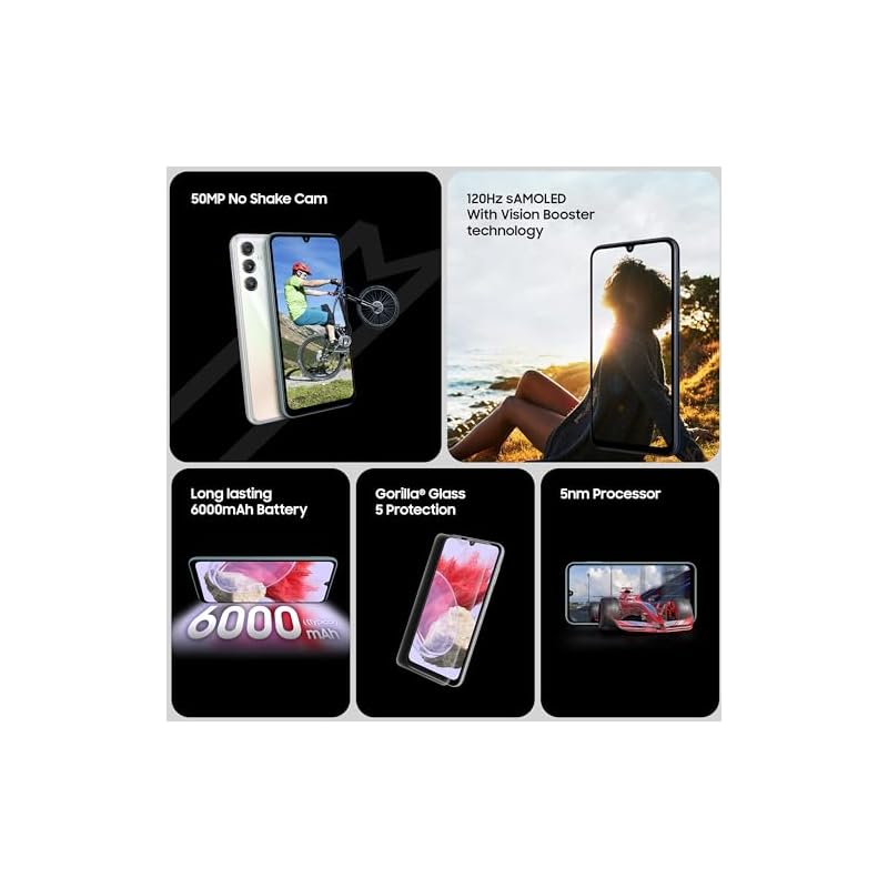 Samsung Galaxy M34 5G (Midnight Blue,6GB,128GB)|120Hz sAMOLED Display|50MP Triple No Shake Cam|6000 mAh Battery|4 Gen OS Upgrade & 5 Year Security Update|12GB RAM with RAM+|Android 13|Without Charger - Image 4