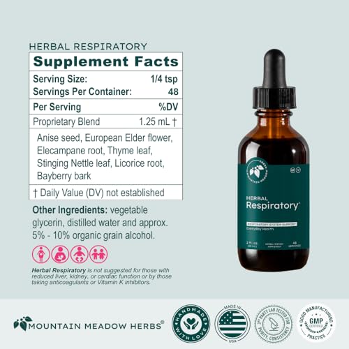 Mountain Meadow Herbs Herbal Respiratory Provides Lung Support to Open Restricted Airways for a Healthy Respiratory System - 2 oz