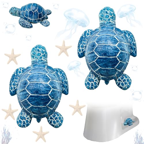 2 Pcs Toilet Bolt Covers Decorative Sea Turtles Toilet Bolt Caps Screw Covers Ocean Theme Bathroom Decor Easy to Install Avoid Rusting (Sea turtle)