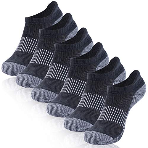 Copper Crew Socks for Boys, Hissox Moisture Wicking Copper Ankle Socks Cool Anti Smell Copper Running Socks Athletic Home Workout Aerobic Exercise Copper Anti Odor Deodorant Socks 6 Pairs Dark Grey,S