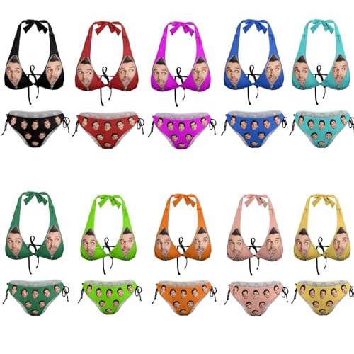 Custom Face Sexy Bikini Set for Women Personalized Swimsuits with Photo Two Piece Bathing Swimwear2