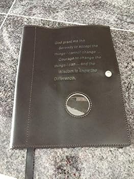 Office Product Black Leather Double AA Alcoholics Anonymous Big Book & 12 X 12 Book Cover Book