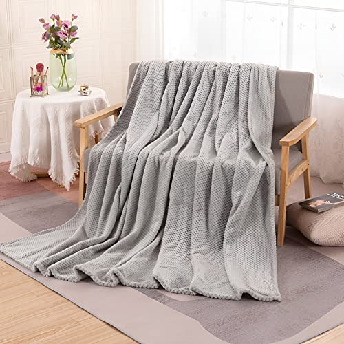 Tshuab Brushed Blanket, Perfect Sofa& Bed Throws, Super Soft& Cozy Handfeeling, Perfect to Warm Up for All Family Members (Color Blue Grey, 150CM X 200CM)