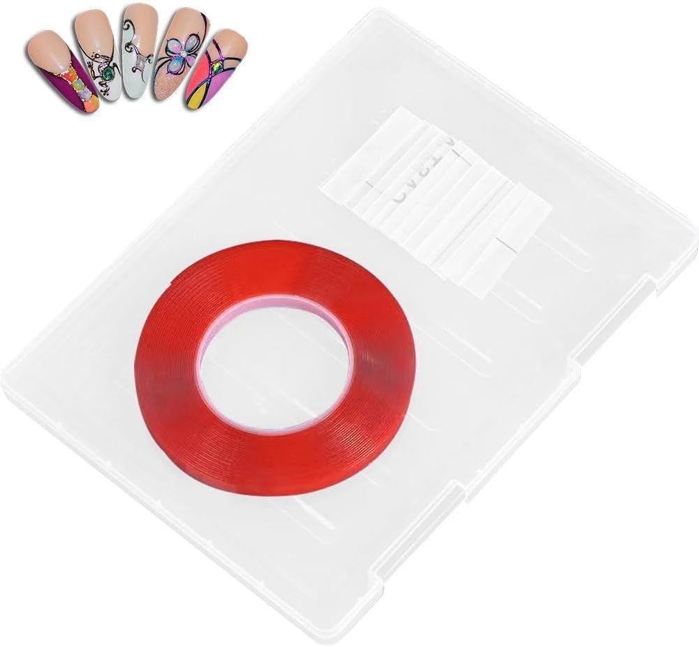 Molly Minx Press on Nails Storage Box | Anti-dust Fake Nails Packing Case Plastic Nail Tip Box With Crystal Tape Organizer for Salon Home (pack of 1)-image-3