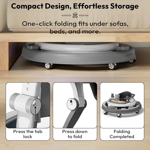 Image of StarAndDaisy Baby Walkers for 6-24 Month Baby Boy Girl /360Walker for Kids with 7 Level Height Adjustment /Walker for Baby with Switchable Food & Musical Toy Tray, Multicolor