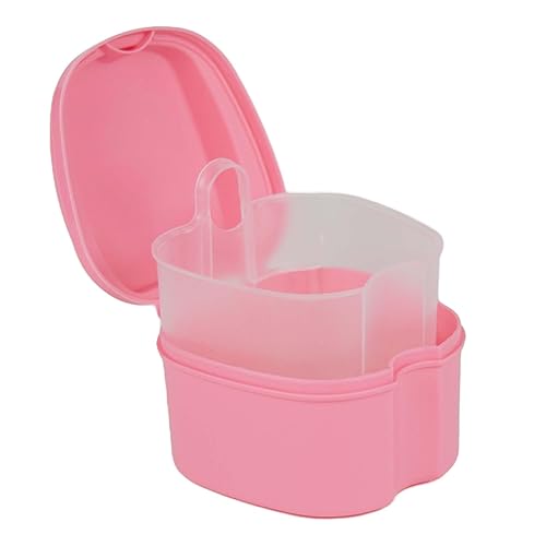 Estuche para dentaduras postizas con colador, limpiador nocturno para dentaduras postizas para retenedores, protector bucal, dientes falsos y
