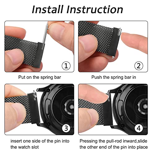 Image of Tobfit 22mm Strap Compatible for Fire-Boltt Ninja Call Pro, Phantom, Ring, Visionary (Watch Not Included), Stainless Steel Chain Strap with Magnetic Buckle for Men&Women