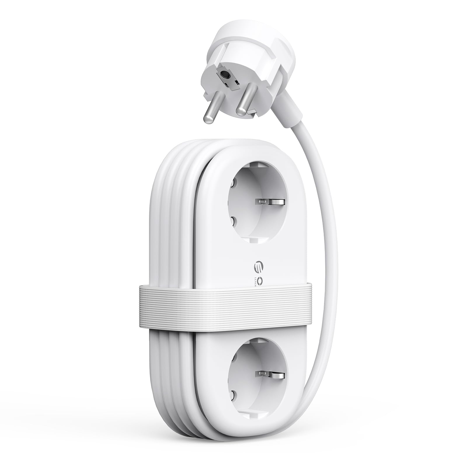 ORICO 65W GAN Enchufe Múltiple de Viaje con USB-C, 6-en-1 Regleta de Carga Rápida con 4 USB, Regleta con Cable de 1.6m Retráctil para MacBook, iPad, Móvil, Viajes - AP3 Blanco