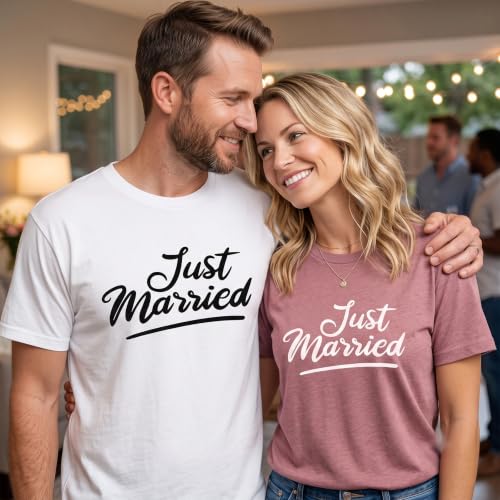 Image of Anniversary Matching Shirts, for Couple, Heart Design T-Shirt Set, Wedding Present, Honeymoon Outfit