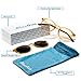 BlueDuo Cruise- Premium Square Blue Light Blocking Glasses with Magnetic Sunglass Clip On Bundle for Women and Men - Anti Eye Strain, Eye Protection - Crimson Tide