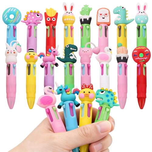 Lot de 20 Mini stylos à bille Kawaii pour Sachets d'Anniversaire Enfant et Sachets de Bonbons, Stylos mignon 4 Couleurs Idéal pour Cadeaux Invités et Sacs...