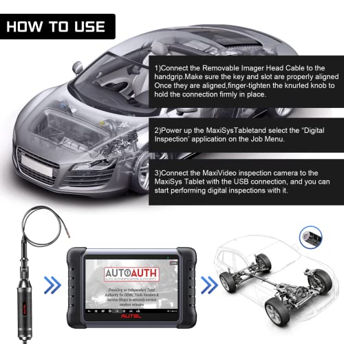 image for Autel MaxiVideo MV108S Inspection Camera - 8.5mm Diameter, Imager USB 