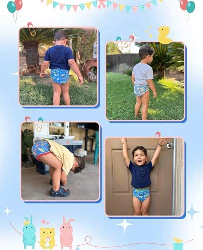 MooMoo Baby Cotton Potty Training Underwear 4 Packs Absorbent Reusable Training Pants for Boys 2T - 4