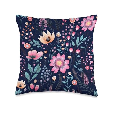Wild Blooms Nature's Colorful Canvas Throw Pillow Cover