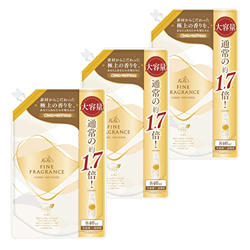 ファーファ 柔軟剤 ファイン フレグランス シエル 詰替 大容量 (840ml) ウォーミング ブーケ の香り 3個 セット