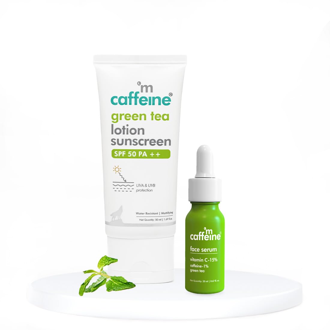 mCaffeine Glow & Protect Essentials with Vitamin C Face Serum & SPF 50 Sunscreen | Detan Facial Kit for upto 12 hour Sun Protection & Glowing Skin…
