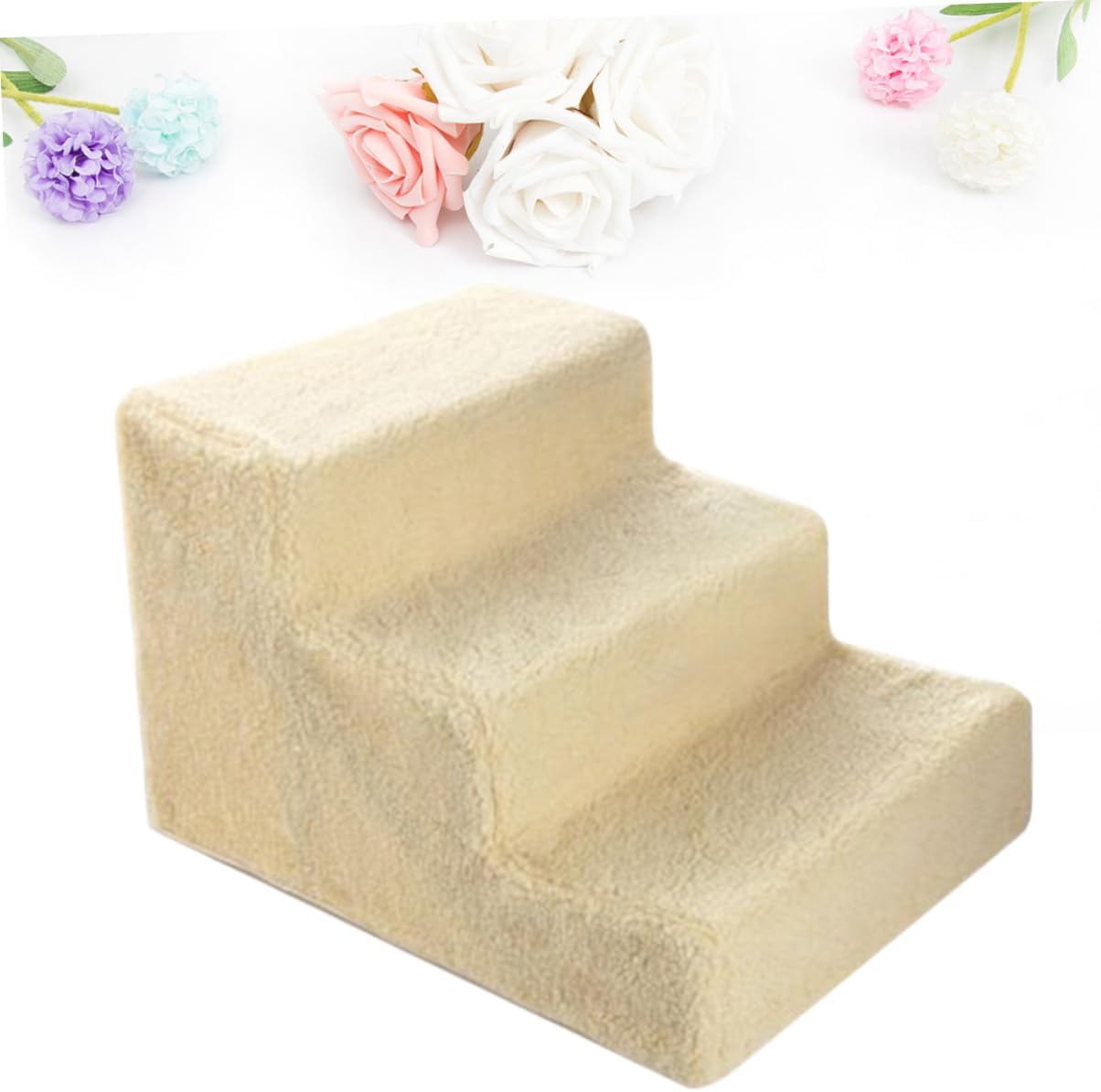 POPETPOP Pet Stairs for Cats and Dogs Easy to Carry Quality Plastic Streamlined Design for Pet Access