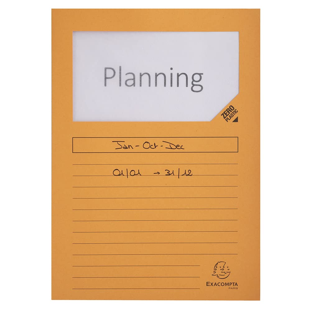 Exacompta - Réf. 50100E - Paquet de 100 chemises à fenêtre sans plastique Forever® 120 g/m² - couleurs vives - 100% recyclées et certifiées Ange Bleu - dimensions 22x31cm pour A4-10 couleurs assorties