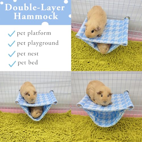Image of Guinea Pig Hammock Bed Hamster Summer Bedding House Rat Hideout Cave Hut Bird Hanging Swing Stand Perch Small Pet Nest Cage Toy for Chinchilla Hedgehog Ferret Sleeping