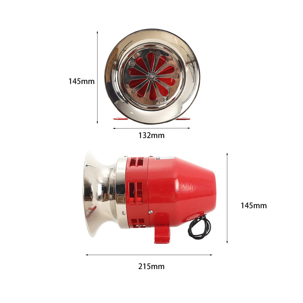 Industrielle Sirena di Allarme MS-390 - 120dB Motore Resistente in Acciaio 220V 100W ad Alta Decibel -30℃ Resistente al Freddo Suono Continuo (Rosso)