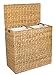 BirdRock Home Oversized Divided Hamper with Liners (Honey) - Made of Natural Woven Seagrass Fiber - Organize Laundry - Cut-Out Handles for Easy Transport - Includes 2 Machine Washable Canvas Liners