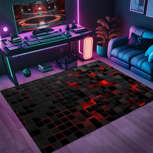 RUILBJM Bunter 3D Teppich Visuellem Spiel, Coole Geometrische Optische Täuschung Moderne Teppiche, Jungen Teenager Schlafzimmer Rutschfester Rug, Küche Flur Fußmatte Carpet (Color 4,160x200cm)