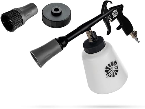 The Rag Company - Ultra AIR Blaster Plus - Herramienta para detallar interiores de limpieza profunda; Combo de aire y líquido; Diseño de metal