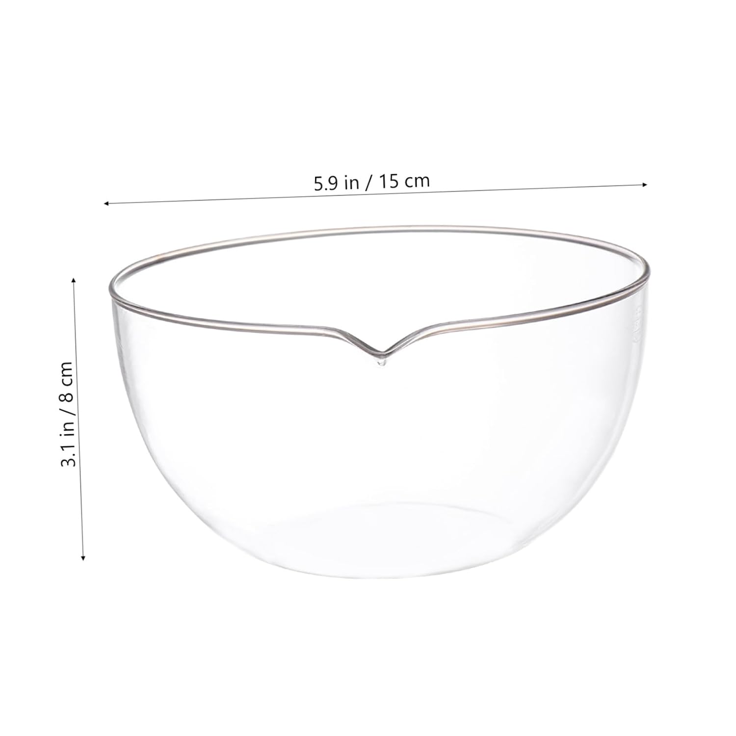Flat Bottom Glass Evaporating Dish with Spout Heat-Resistant Laboratory Evaporation Basin for Concentrating and Drying Solids Practical Scientific Glassware for School and Home Use