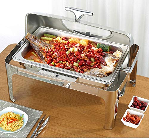 Warmhalteplatte, Speisewärmer Buffet, 9L, Wärmebehälter Buffetwärmer aus Edelstah mit GN Behälter und Wärmeplatte… – Bild 5