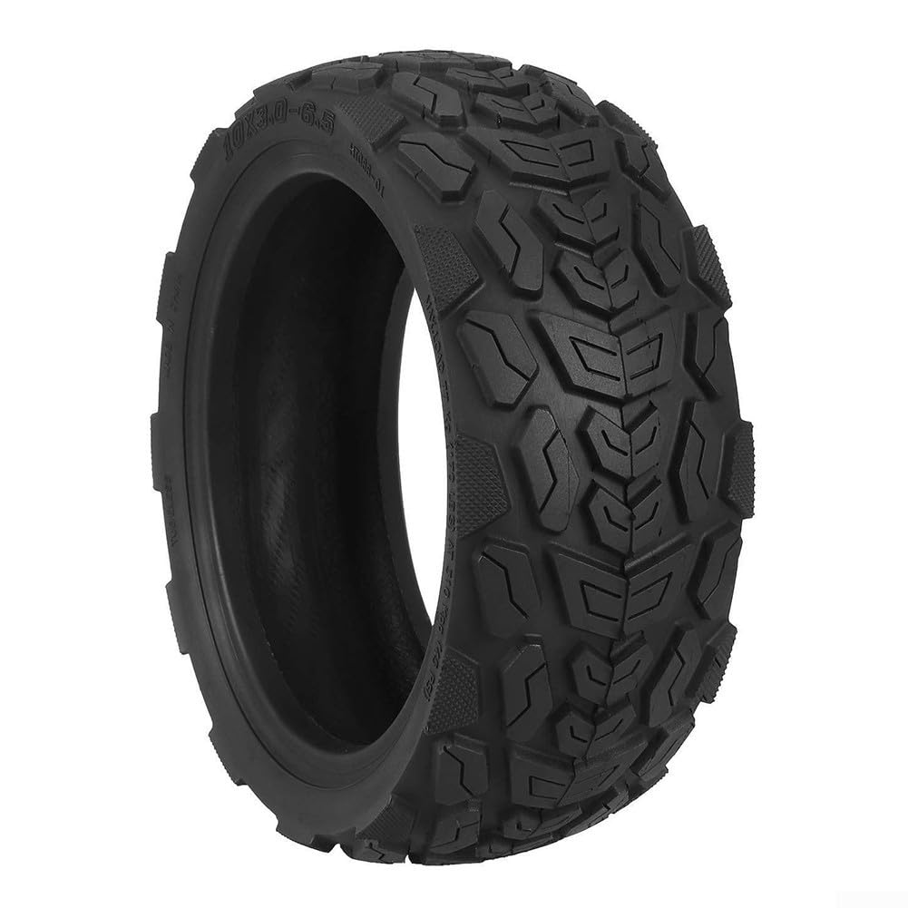 Comgooldool 10 Inch 10X3.0-6.5 Off-Road Tubeless Tyre Heavy Duty Rubber Tire, For Electric-Scooter Anti-Slip Long Lasting Replacement Part Black